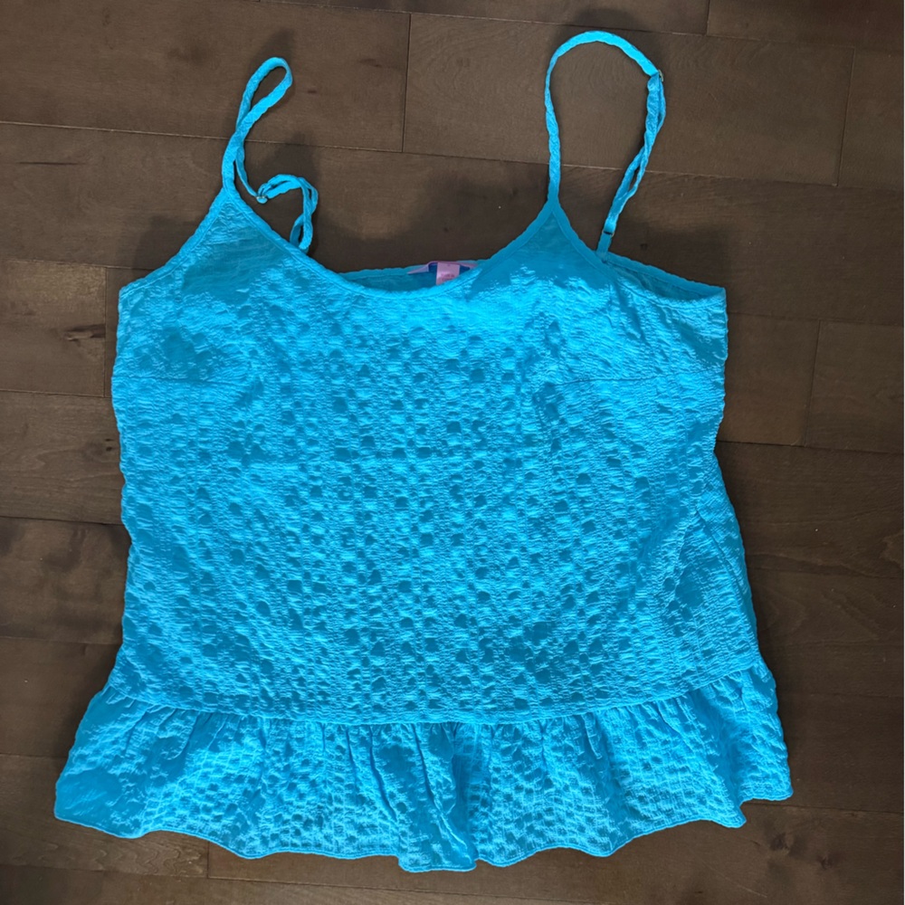 Lilly Pulitzer Blue Textured Tank Top